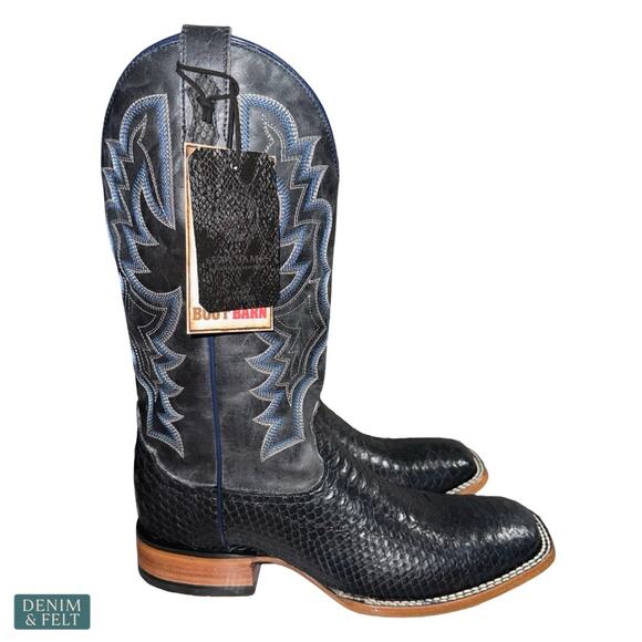 NEW Cody James Black Python Western Boots Square Toe Exotic Cowboy Rodeo 9D main image 5